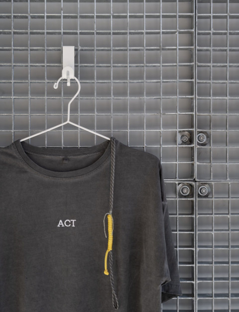 Act.now Sport Studio interior detail with sports fabric and branding elements