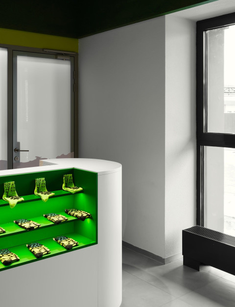Plant-filled display detail in the Panteric exotic pet shop interior